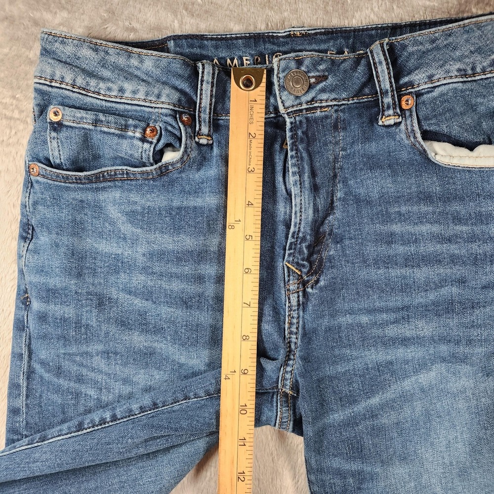 American Eagle Pants Mens 32x32 (Fits 30x30) Blue Original Bootcut Denim Stretch - Picture 4 of 13